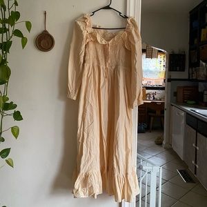 Cream ivory R. Vivamos prairie peasant dress xl